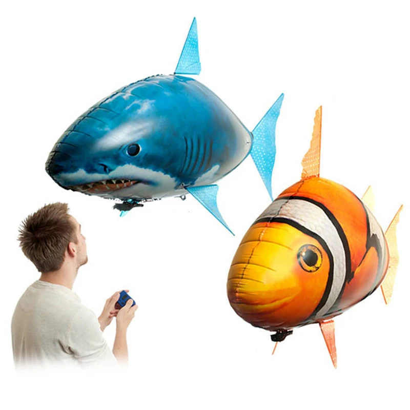 Inflatable RC Air Balloons inflatable RC flying Shark Toys Air Swimming Clo - £29.04 GBP