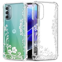 Floral Clear Case For Moto G Stylus 5G 2022 For Women/Girls,Pretty Phone Cover,F - £19.73 GBP
