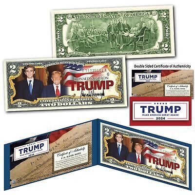 DONALD TRUMP &amp; BARRON TRUMP Official Authentic U.S. $2 Bill - $14.92