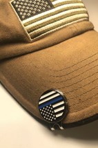 Thin Blue Line Magnetic Golf Hat Clip Ball Marker Reverse Battle Flag - £8.69 GBP