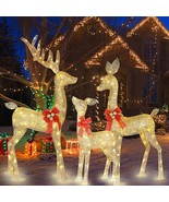 3pc LED Lighted Christmas Deer Family Indoor Outdoor Yard Decoration All... - $2,450.27 MXN