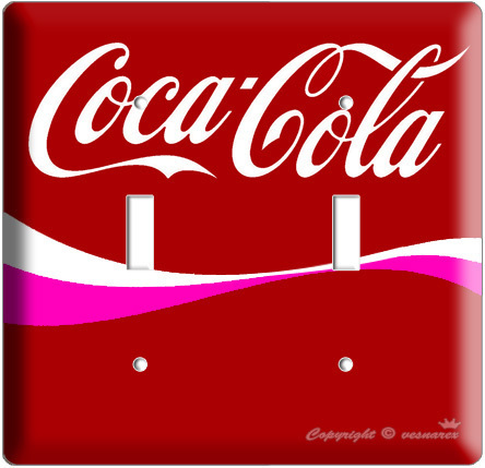 NEW COCA-COLA PINK COKE DOUBLE LIGHT SWITCH COVER PLATE