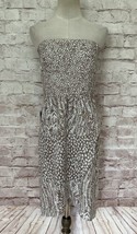 The Limited Womens Strapless Dress Faux Wrap Taupe White Chiffon Size 10... - $23.20