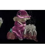 Witch Brewing Halloween OOAK Sweatshirt Hand Painted and Designed Applique-Hanes - £23.98 GBP