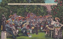 El Paso Texas TX Professor Valles Famous Mexican Tipica Orchestra Postcard C09 - £2.23 GBP