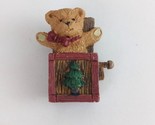 Vintage 3D Teddy Bear Jack In The Box Christmas Lapel Hat Pin - £8.14 GBP