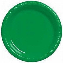 Green 10 Inch Plastic Dinner Plates 20 Per Pack Party Tableware Decorations - £28.52 GBP