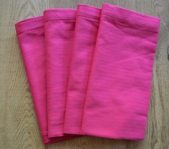 Set of 4 Pine Cone Hill Herringbone Napkins - Fuchsia Pink Cotton - $24.95