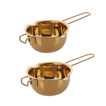 Anygleam Melting Pot 2Pcs Gold Chocolate Melt Cookware Kitchen Heating C... - $62.50
