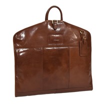 DR281 Buffalo Leather Suit Carrier Garment Bag Chestnut - £117.91 GBP