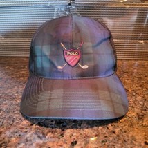 Vintage 90s Polo Golf Ralph Lauren Plaid Crest Emblem Logo Hat Vtg RL Sport USA  - £54.12 GBP