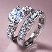 Stauer DiamondAura® Dearly Beloved Engagement Ring Set Size 7 - £86.49 GBP