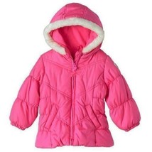 Girls Jacket Puffer Hooded Heavy Pink Oshkosh Snow Winter Coat $80-size 4 - £33.33 GBP