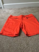 Michael Kors Women&#39;s Orange Bermuda Shorts Zip &amp; Pockets Size 6 - £33.48 GBP