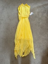 NEW Nanette Lepore Sleeveless Turtle Neck Pleated Dress Sz 6 Yellow Women - £29.62 GBP