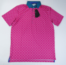 New Greyson Night Fly Golf Polo Bittersweet Red Size M Geometric Pattern $115 - $42.70