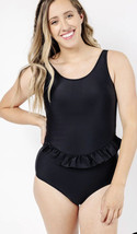 NWT $115 Kortni Jeane skirted one piece swim suit new size XL black - £53.85 GBP