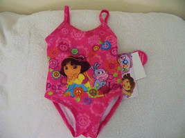 Dora the Explorer Paz &amp;Love Pink 1 PC Swimsuit Size 24 Months Girl&#39;s  NEW - £15.75 GBP