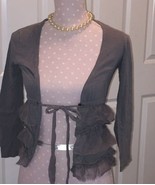 Scooter Brown Girls Cardigan Jacket with Ruffles Size L (14) Grey - $13.70 CAD