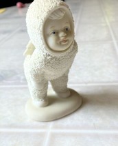 DEPT 56. SNOW BABIES White Kissing Snow Baby Bent Over (No Box) - £18.37 GBP