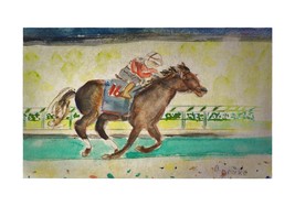 Betsy Drake Derby Winner Racehorse 30 X 50 Inch Comfort Floor Mat - £71.43 GBP