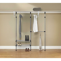 Silver Closet Rod Clothing Rack - $133.73 CAD