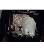 The Lord is my Shepherd OOAK Black Hand Painted &amp; Designed Black Sweatsh... - £23.98 GBP