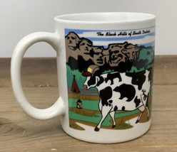 Vintage Cow Mug Mt Rushmore Parody Cows Skiing New Hampshire 2000 - $17.47 CAD