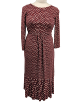 Boden Maxi Dress Women&#39;s Size 10 Burgundy Long Sleeves High Waist - £23.89 GBP