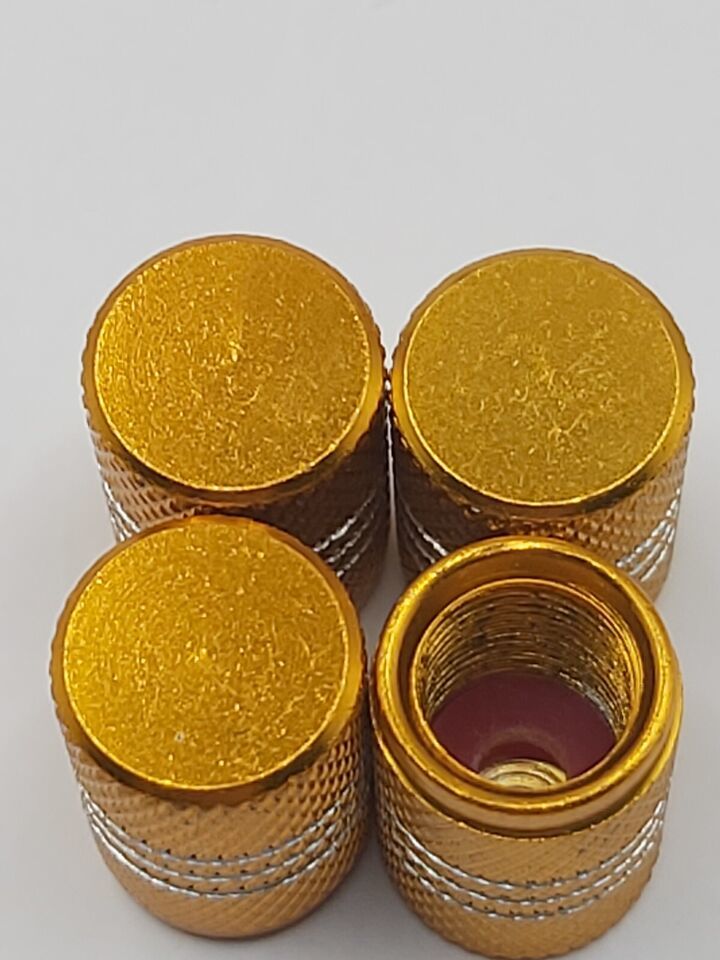 Set of 8 Orange Tire Valve Stem Caps For Car, Standard Fitting - $6.58