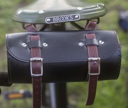 London Craftwork Classic Bicycle Round Tool Bag Real Genuine Leather Seat Frame  - £33.27 GBP