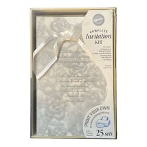 Wilton White Silver Blushing Bride Invitation Kit 25 Create/Print Your O... - £10.21 GBP