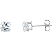 Round Diamond Stud Earrings 14k White Gold (2.01 Ct J VS2-SI1 Clarity GIA ) - £6,898.58 GBP