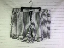 Lane Bryant Vertical Striped Linen Blend Shorts Gray White Women&#39;s Plus ... - £21.82 GBP