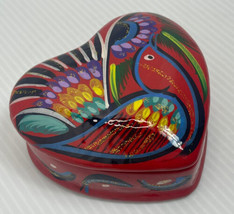 Talavera HEART  Handmade Mexican Pottery Multicolor 3.5 Inch Trinket Box - £9.16 GBP