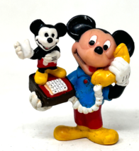 Vintage Disney Applause Mickey Mouse Talking On Mickey Phone PVC Figure 2.5 In. - £7.17 GBP