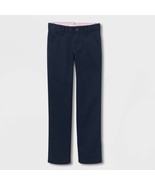 Cat &amp; Jack Girls Slim Straight Uniform Pants 16 PLUS Fighter Pilot Blue New - $341.93 MXN