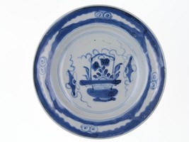 Antique Chinese Blue underglaze shallow bowl - £204.58 GBP