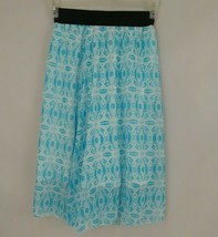 NWT LuLaRoe Lola Blue &amp; White Sheer Abstract Skirt Size XS - £12.12 GBP