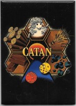 Catan Board Game Logo On Black Licensed Refrigerator Magnet New Unused - £3.13 GBP