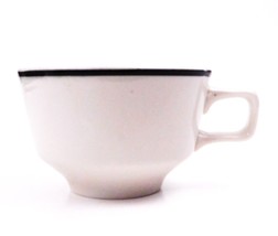 Homer Laughlin Black Stripe Tea Cup Restaurant Ware Vintage USA - £14.87 GBP