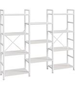 SUPERJARE Triple 4 Tier Bookshelf, Bookcase with 11 Open Display Shelves... - $2,352.09 MXN