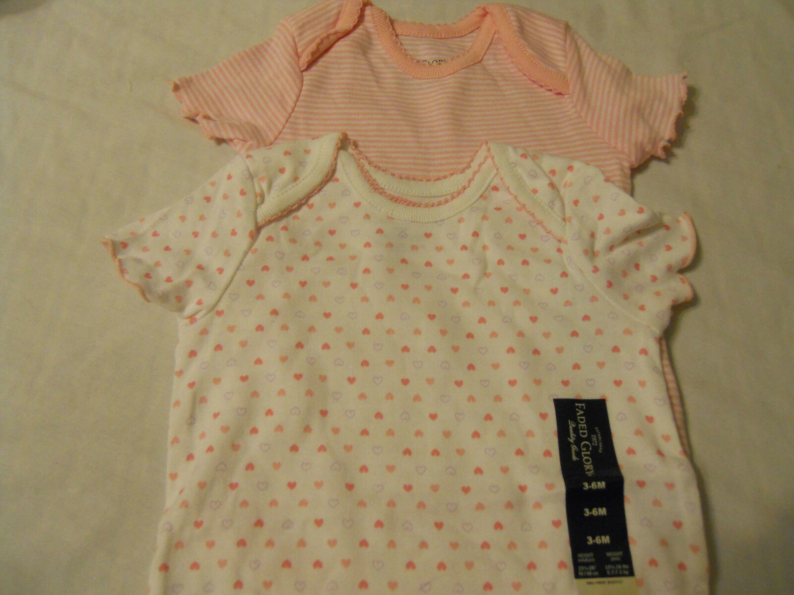 Girls Creeper 3-6M Pink White - $6.99