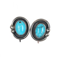 40&#39;s-50&#39;s Navajo sterling screw back turquoise earrings - $74.25