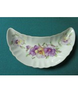 Mitterteich Bavaria  Bone Dish Violets Flowers 6 1/2 X 3 1 /2&quot; - $52.79 CAD