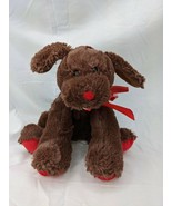 Animal Adventure Brown Dog Plush 7 Inch Red Paws Heart Ribbon 2017 Stuff... - £10.34 GBP