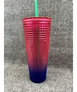 Starbucks Studded 24OZ Tumbler Cup Red/Blue - $9.49