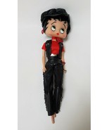 Vintage Betty Boop Doll Black Hat Vest Pants with Fringe Red Top Silver ... - £38.84 GBP