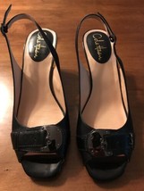Cole Haan Women&#39;s Shoes Open Toe Black Leather Buckled Heels Size 7.5  NWOB - $49.50