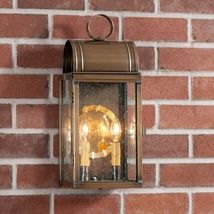 Town Lattice Outdoor Wall Light in Solid Weathered Brass image 2
